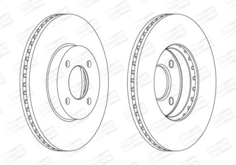 Гальмівний диск передній Nissan Micra IV, Note (2010->) CHAMPION 562693CH