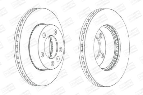 Гальмівний диск передній Renault Master Opel Movano Nissan NV400 CHAMPION 562713CH1