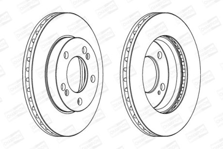 Тормозной диск передний Ssangyong Actyon, Kyron, Rexton CHAMPION 562785CH