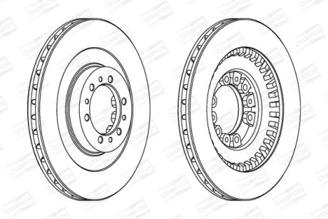 Гальмівний диск передній Mitsubishi L200, Pajero CHAMPION 562798CH (фото 1)