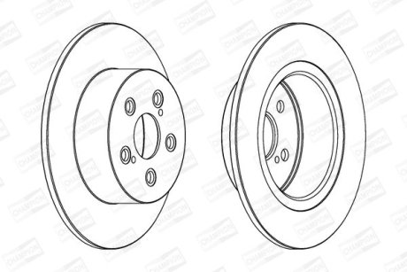 Гальмівний диск задній Toyota Avensis (1997->) CHAMPION 562812CH