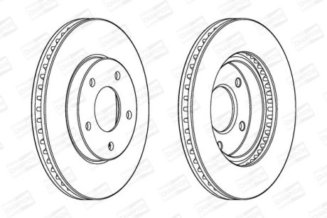Гальмівний диск передній Dodge Caliber / Mitsubishi Galant, Lancer, Space Wagon CHAMPION 562820CH