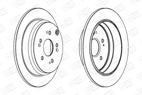 Гальмівний диск задній Honda CR-V III, IV (2007->) CHAMPION 562884CH