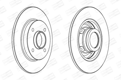 Гальмівний диск задній Peugeot 307/ Citroen C4 CHAMPION 562938CH1