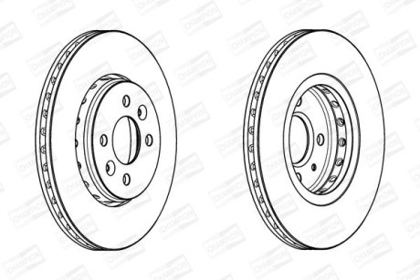 Гальмівний диск передній Renault Captur I, Clio V, Dokker, Kangoo, Lodgy, Megane I, II, Scenic I, Tw CHAMPION 562959CH