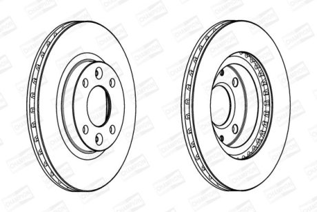 Диск тормозной передний (кратно 2шт.) LOGAN II 12-, SANDERO II 12-/RENAULT CLIO IV (BH_) 12- CHAMPION 562960CH