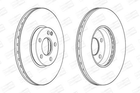 Гальмівний диск передній Mercedes A-Class (W176), B-Class (W246, W242), CLA (C117) CHAMPION 562989CH