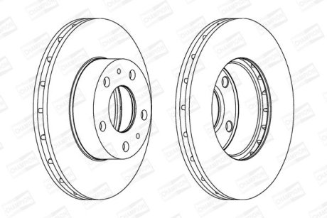 Диск тормозной передний (кратно 2шт.) Fiat Ducato CHAMPION 563026CH