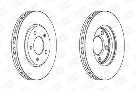 Тормозной диск передний Chrysler Voyager /Dodge Caravan CHAMPION 563030CH