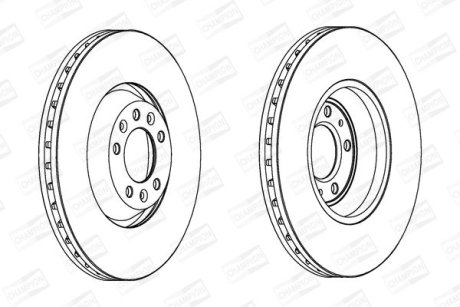 Гальмівний диск передній Peugeot 407, 607 / Citroen C5 III, C6 / Saab 9-5 CHAMPION 563031CH-1 (фото 1)