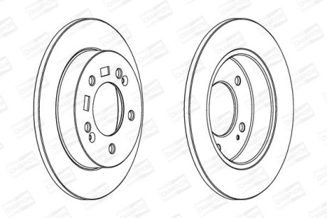 Гальмівний диск задній Hyundai ix20 / Kia Venga CHAMPION 563033CH