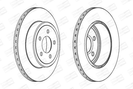 Тормозной диск задний Chrysler 300C / Lancia Thema CHAMPION 563034CH1