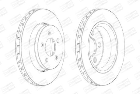 Гальмівний диск передній Jeep Cherokee, Compass / Dodge Nitro, Ram CHAMPION 563041CH