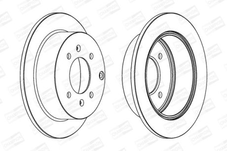 Тормозной диск задний Hyundai Matrix / Sonata / Kia Magentis CHAMPION 563042CH