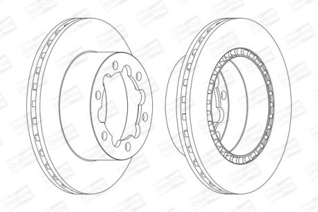 Гальмівний диск задній Mercedes Sprinter / VW Crafter (2006->) CHAMPION 569138CH