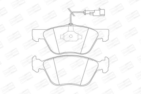 Тормозные колодки передние Fiat Bravo, Marea, Multipla, Strada / Lancia / Alfa Romeo CHAMPION 571884CH