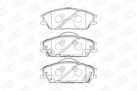 Гальмівні колодки передні Honda Accord II / Hyundai Accent II, Getz, Stellar, Pony, Excel CHAMPION 572268CH