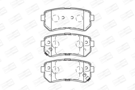 Тормозные колодки задние Hyuidai i20, i30, ix20, ix35, Tucson / KIA Sportage II, III CHAMPION 572604CH