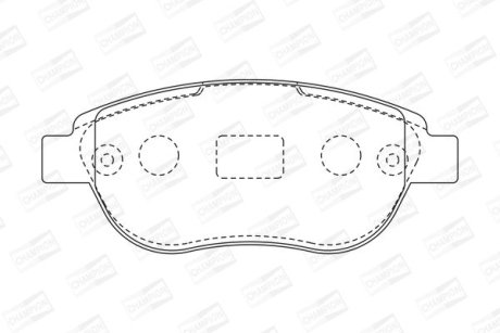 Гальмівні колодки передні Citroen C3, C4, Xsara, Picasso / Peugeot 1007, 206, 207, 307, Partner CHAMPION 573031CH (фото 1)