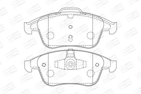 Гальмівні колодки передні Renault Clio IV, Fluence, Grand Scenic, Laguna III, Megane III, Scenic III CHAMPION 573243CH (фото 1)