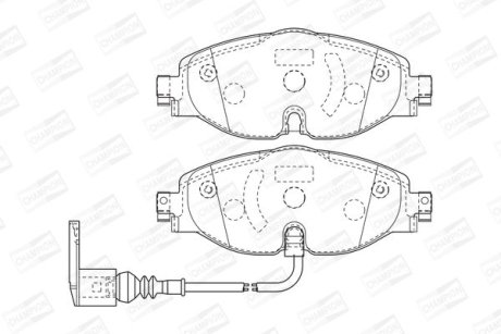 Гальмівні колодки передні Audi A3, Q2, Q3 / VW Golf VII, Caddy, Passat / Seat Leon / Skoda Octavia CHAMPION 573390CH