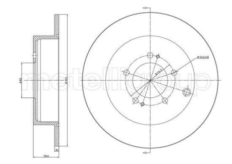 Тормозной диск задний. C4/C-Crosser/4008/4007/ASX/Lancer/Outlander04- CIFAM 800-1332C