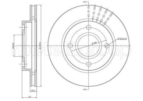 Диск тормозной передний FORD Escort, Fiesta -02 CIFAM 800-169