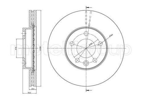 Тормозной диск перед. Touareg/Transporter (03-21) CIFAM 800-773C