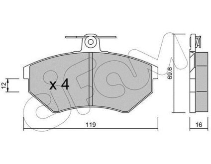 VW Гальмівні колодки передн. Audi A4, Golf III, Polo, Seat CIFAM 822-050-0