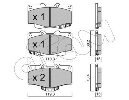 Тормозные колодки пер. Land Cruiser/Hilux/4 Runner/Taro 89- CIFAM 822-129-0