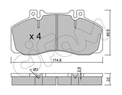 Тормозные колодки W905/T2-W667/W668/W669/W670 (85-13) CIFAM 822-267-0