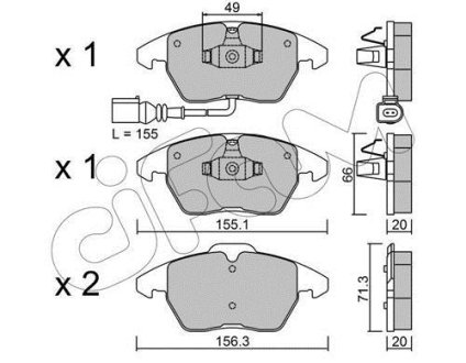 Тормозные колодки пер. A1/A3/Altea/Beetle/Caddy/Up (04-21) CIFAM 822-548-0