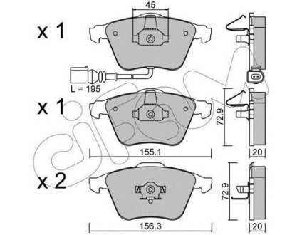 Тормозные колодки пер. Audi A4/A6/A8 00- CIFAM 822-549-2