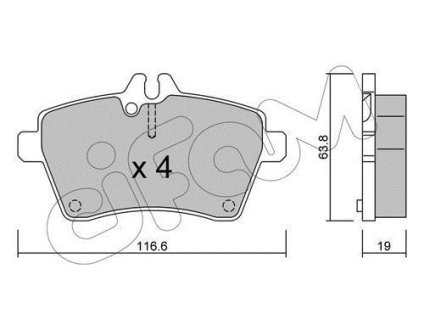 Гальмівні колодки пер. Yaris/W169/W245 04- CIFAM 822-646-0