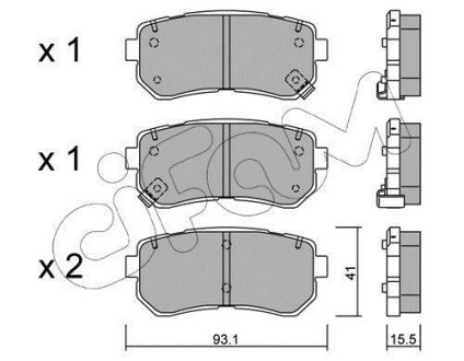 Гальмівні колодки зад. Accent/Ceed/Cerato/Creta/i20 (05-21) CIFAM 822-725-0