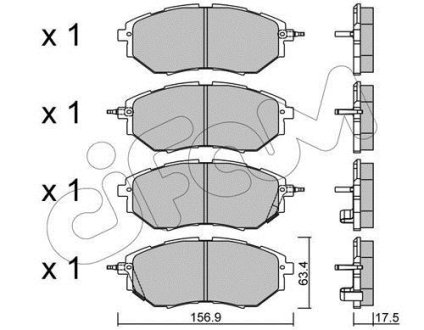 SUBARU гальмівні колодки передн. LEGACY IV, FORESTER, OUTBACK 09- CIFAM 822-763-0