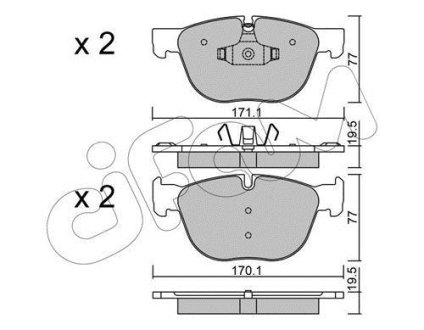 Тормозные колодки пер. BMW X5/X6 07- (ATE) CIFAM 822-770-0