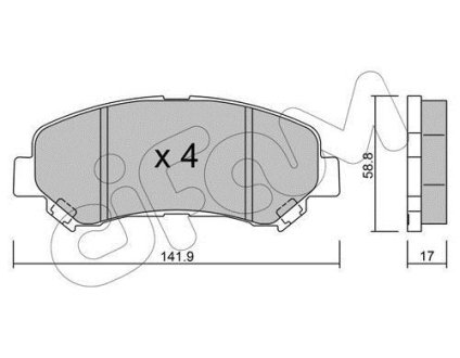 Гальмівні колодки пер. QASHQAI I/QASHQAI II/ X-TRAIL 1.5D-2.5 07- CIFAM 822-792-0