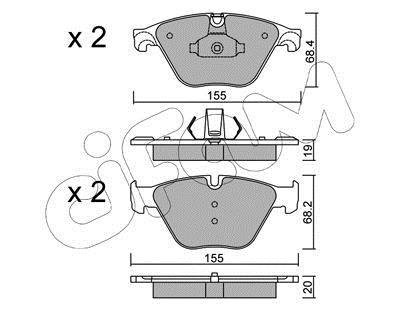 Тормозные колодки пер. BMW 5 (F10) 10- (ATE) (155,1x68,5x18,9) CIFAM 822-918-0