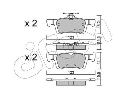 PEUGEOT Тормозные колодки задн.308 13- CIFAM 822-986-0