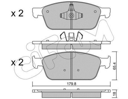 Тормозные колодки пер. Ford Focus III/Kuga II/Connect 1.0-2.0 13- (Ate) CIFAM 822-989-0