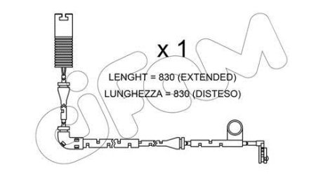 LAND ROVER датчик зносу передн. гальм. колодок Range Rover 4,4-5,0 -12 CIFAM SU.327