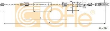 Трос ручного гальма (центр) Fiat Ducato 02-06 (диск гальма) COFLE 10.4726