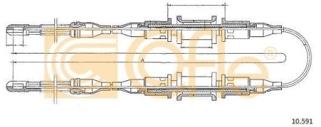 Трос ручного тормоза Opel Kadett E 1.6-1.8 COFLE 10.591