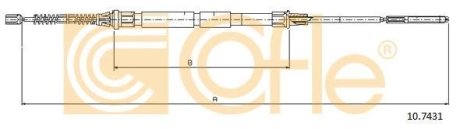 Трос ручного тормоза зад. Л/П VW Caddy 96- 1671/1123 COFLE 10.7431