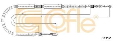 Трос ручного гальма зад. П Audi A4 2001- COFLE 10.7536