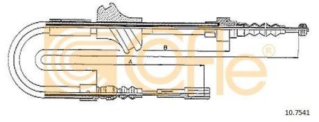 Трос ручных тормозов левый (диск) Audi 80 89-91 COFLE 10.7541