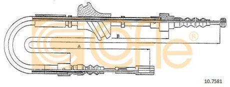 Трос ручного гальма лів./прав. Audi 100 85-A 200 88- (диск.) COFLE 10.7581