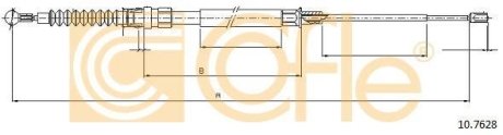 Трос ручного тормоза зад. Л/П VW TOURAN 03-10 COFLE 10.7628