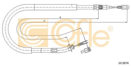 Трос ручного гальма COFLE 109874